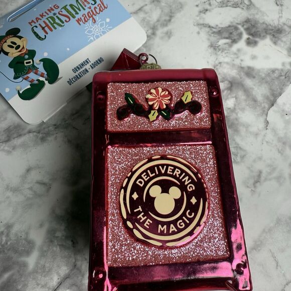 Disney Parks 2024 Mickey & Minnie Holiday Mailbox Glass Sketchbook Ornament NWT - Picture 6 of 6